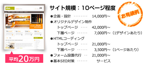 【お見積例】平均20万円~